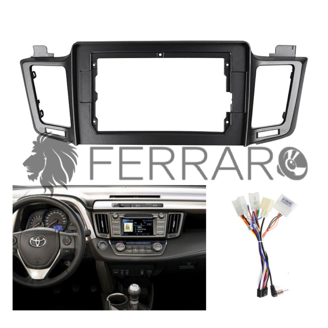 Kit Montaggio Autoradio 10.1"Pollici Toyota RAV4 (2013-2018), Mascherina, Cablaggio per Autoradio Android