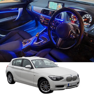 (PRENOTA) Ambient Light per BMW Serie 1 F20, F21, M140i, M135i, 116i, 118i, 120i, 125i, 256 Colori, APP