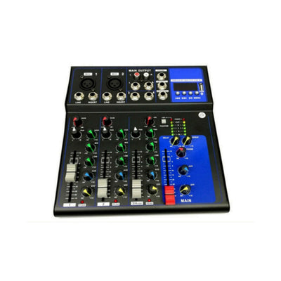 Table de Mixage Audio Professionnelle - 4 Canaux USB avec Echo-delay DJ Karaoke pianobar