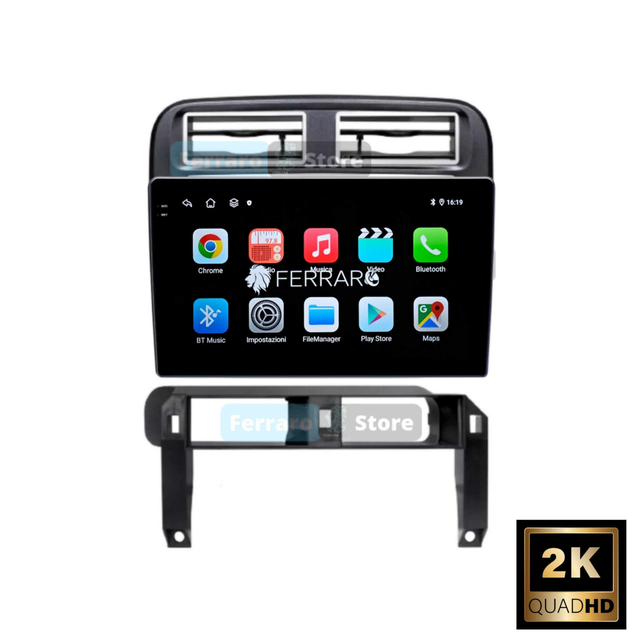 Autoradio per Fiat Grande Punto 9" 2K | 2005-2009 | Android | Bluetooth | CarPlay | Android Auto | 12/256GB Ram