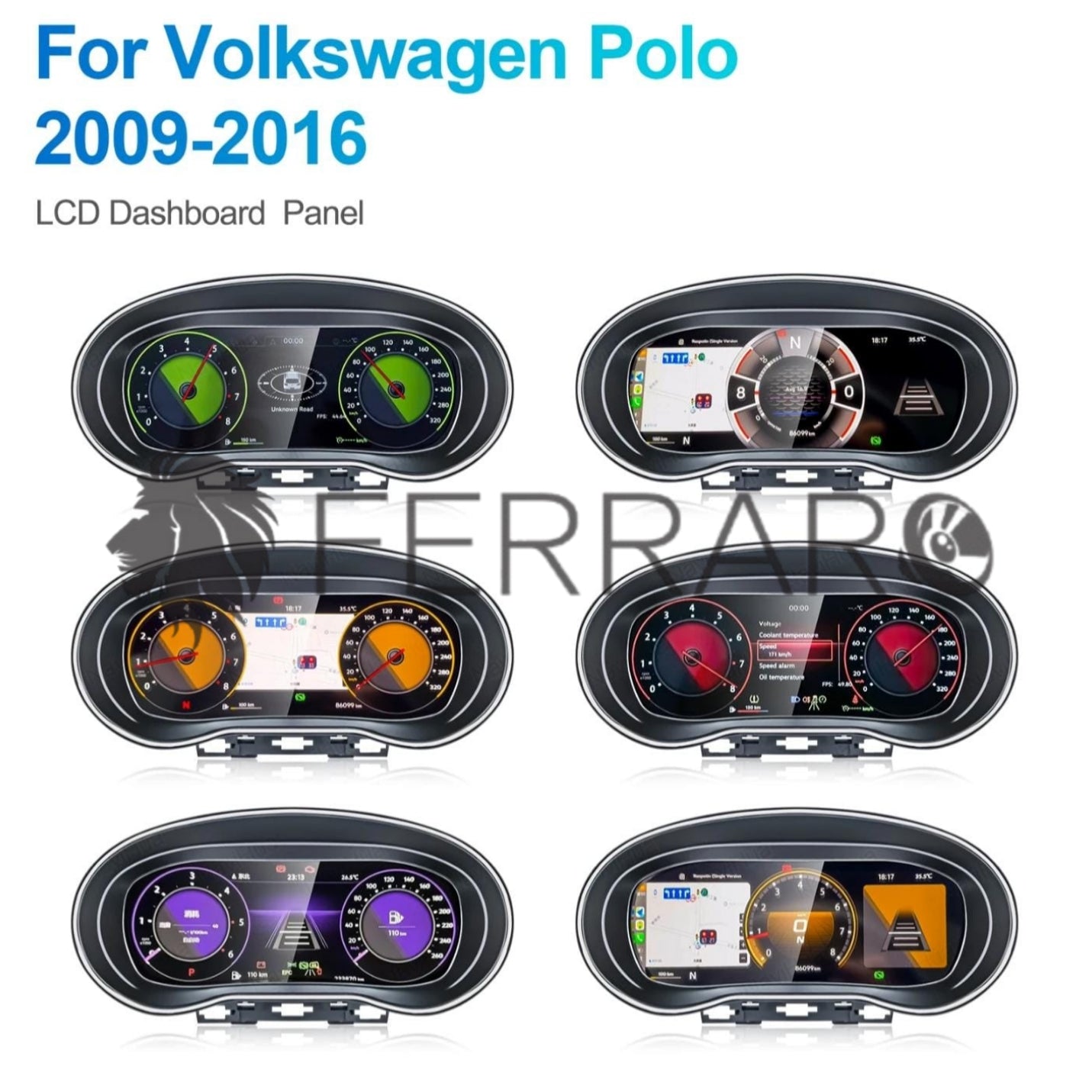 Virtual Cockpit 12.3" Volkswagen Polo (2009-2016) HD Ultra, CarPlay e Android Auto