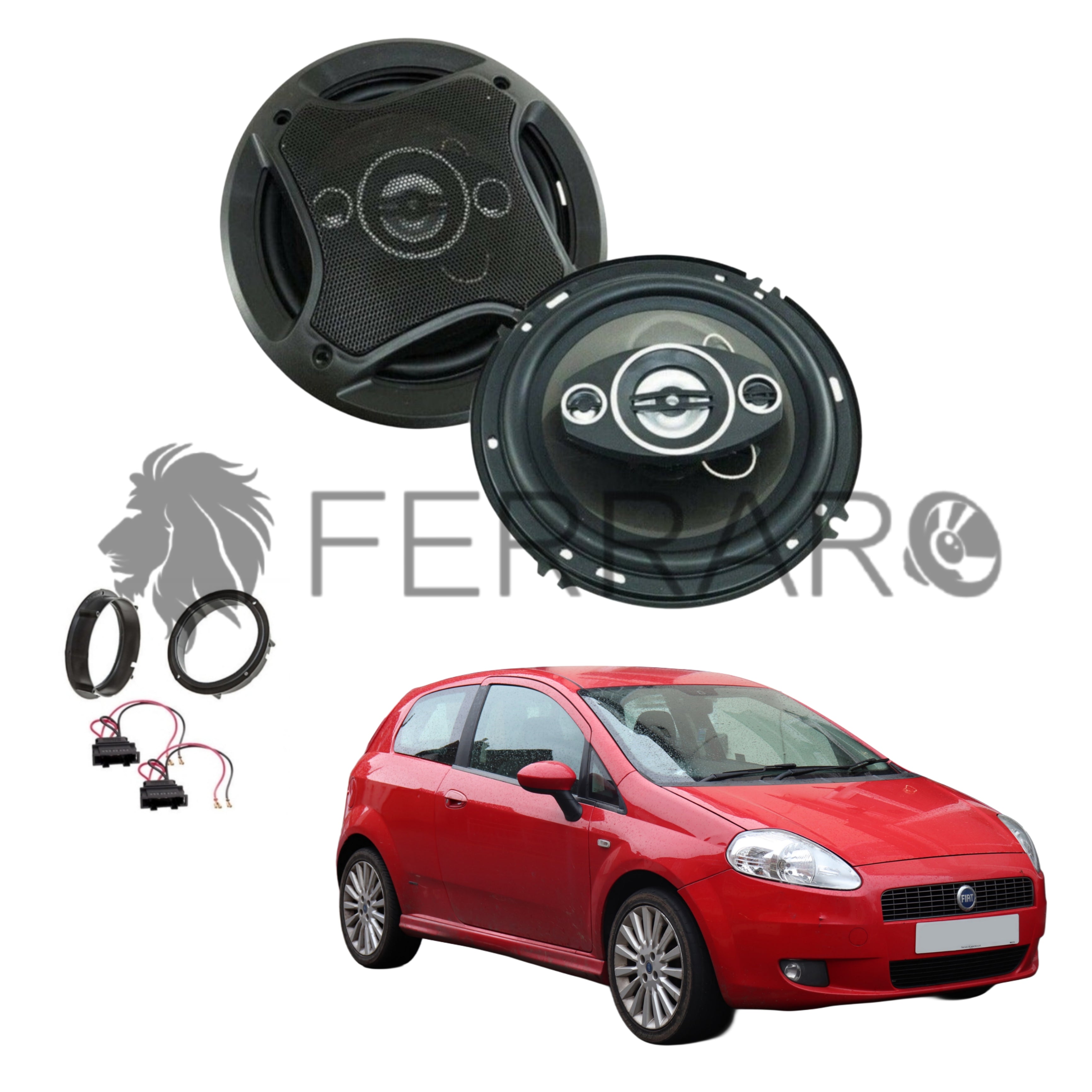 FerraroStore Kit 2 Altoparlanti, Max 500w, Fiat Grande Punto