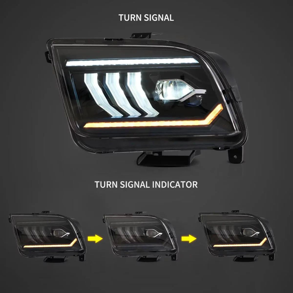 (PRENOTA) Fanali Anteriore Completo per Ford Mustang 5ª Serie (2005-2009) a LED