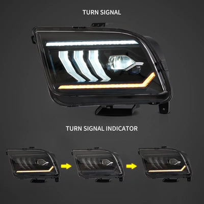 (PRENOTA) Fanali Anteriore Completo per Ford Mustang 5ª Serie (2005-2009) a LED