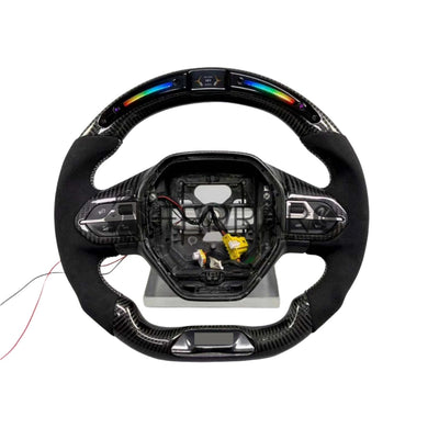 (PRENOTA) Volante Sportivo per Peugeot 3008, Carbonio, Customizzato in Pelle, LED