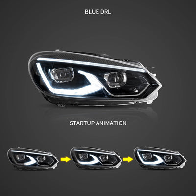 (PRENOTA) Fanali Anteriore Completo per Volkswagen Golf VI, MK6 (2008-2012) a LED