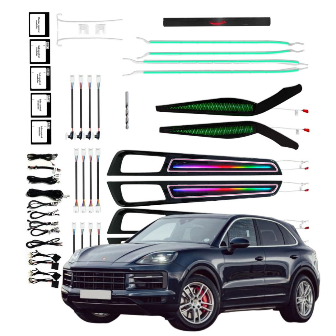 (PRENOTA) Ambient Light per Porsche Cayenne (2018-2023), 256 Colori, APP