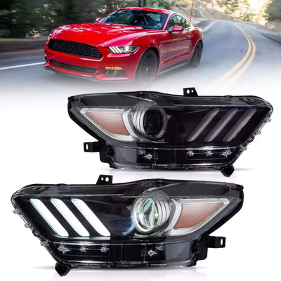 (PRENOTA) Fanali Anteriore Completo per Ford Mustang Eco Boost, GT, GT350, GT500 (2015-2017) a LED
