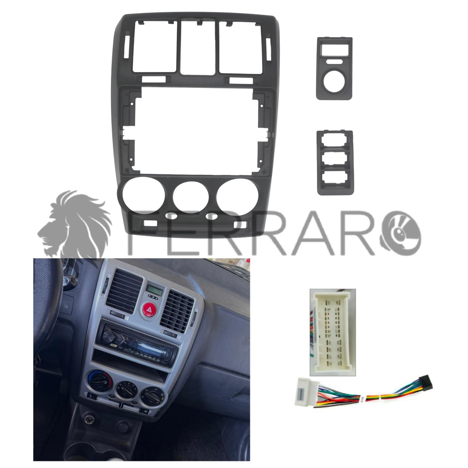 Kit Montaggio Autoradio 9"Pollici Hyundai Getz (2002-2009) Mascherina, Cablaggio Autoradio Android