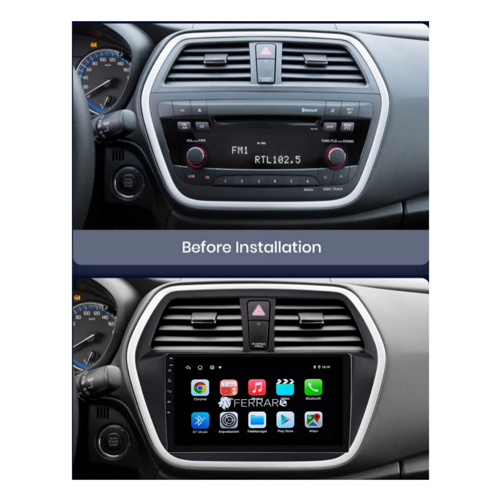 Kit Montaggio Autoradio 9"Pollici Suzuki SX4 S-Croos (2013-2016) Mascherina, Cablaggio per Autoradio Android