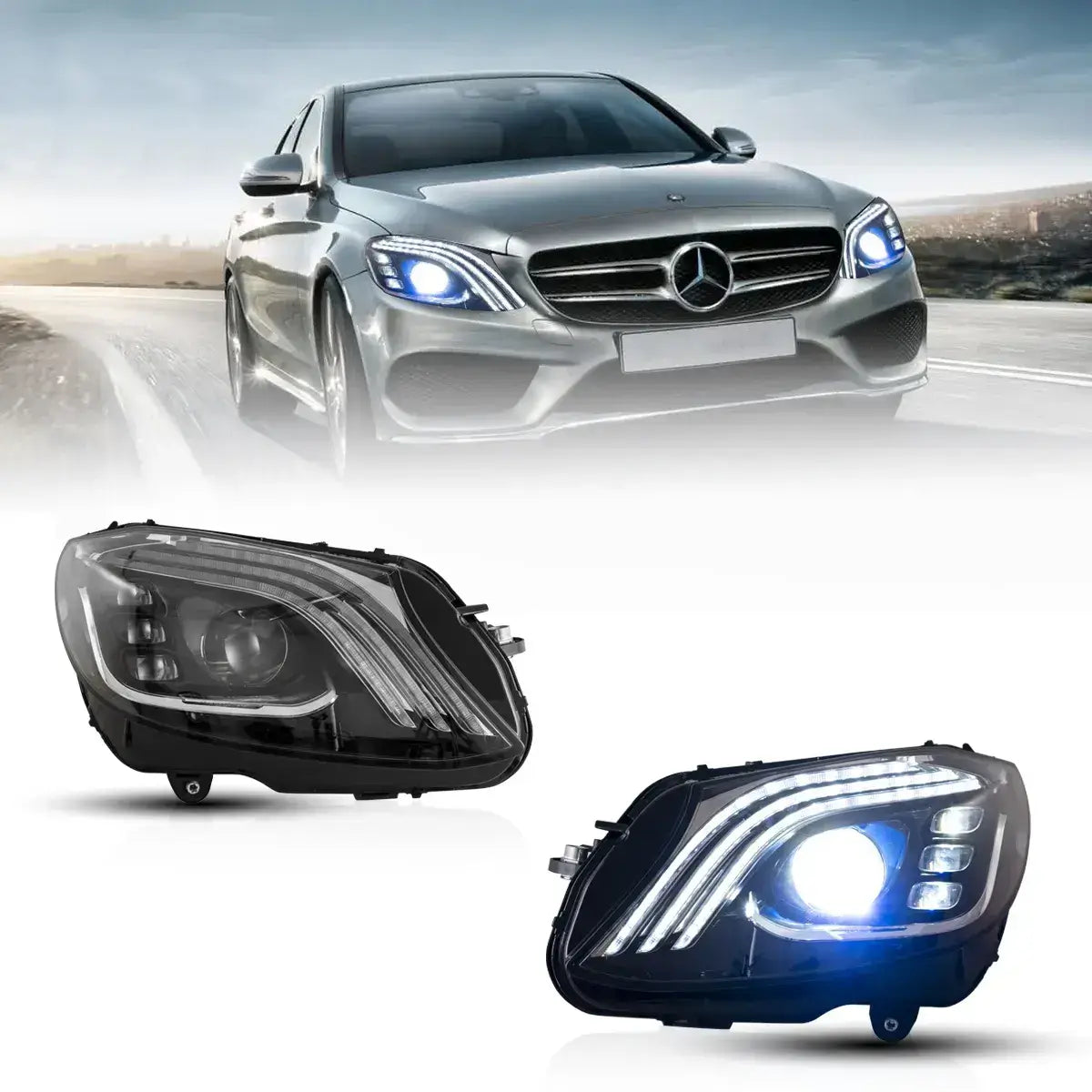 (PRENOTA) Fanali Anteriore Completo per Mercedes Classe C W205 (2015-2021) a LED
