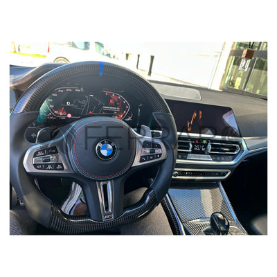 (PRENOTA) Volante Sportivo per BMW Serie 3 G20, G21, G80, G81 (2018-2025), Carbonio, Customizzato in Pelle