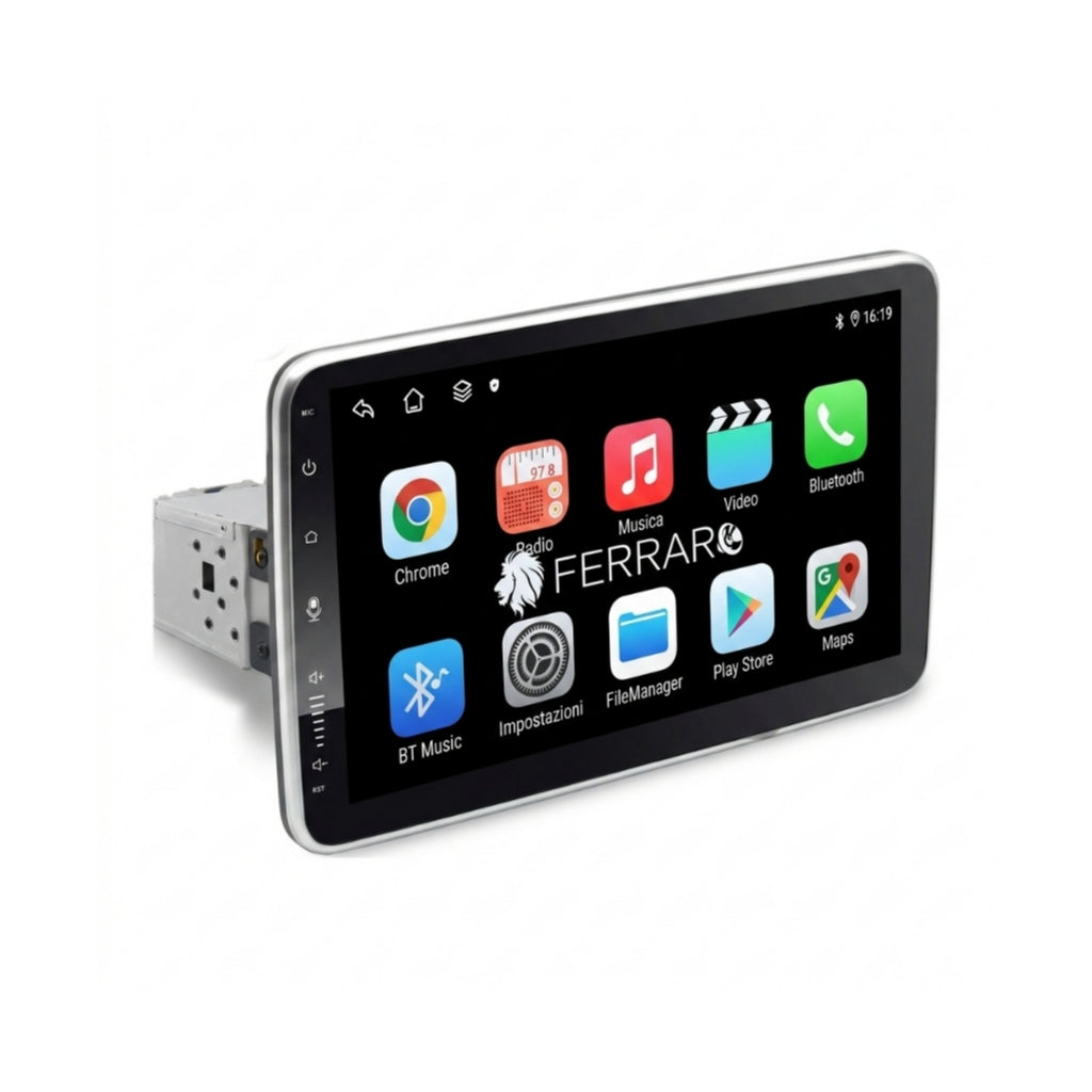 Autoradio Universale Estraibile (Android) 1Din 10"Pollici, Bluetooth, CarPlay, Android Auto, 2GB/6GB/8GB Ram