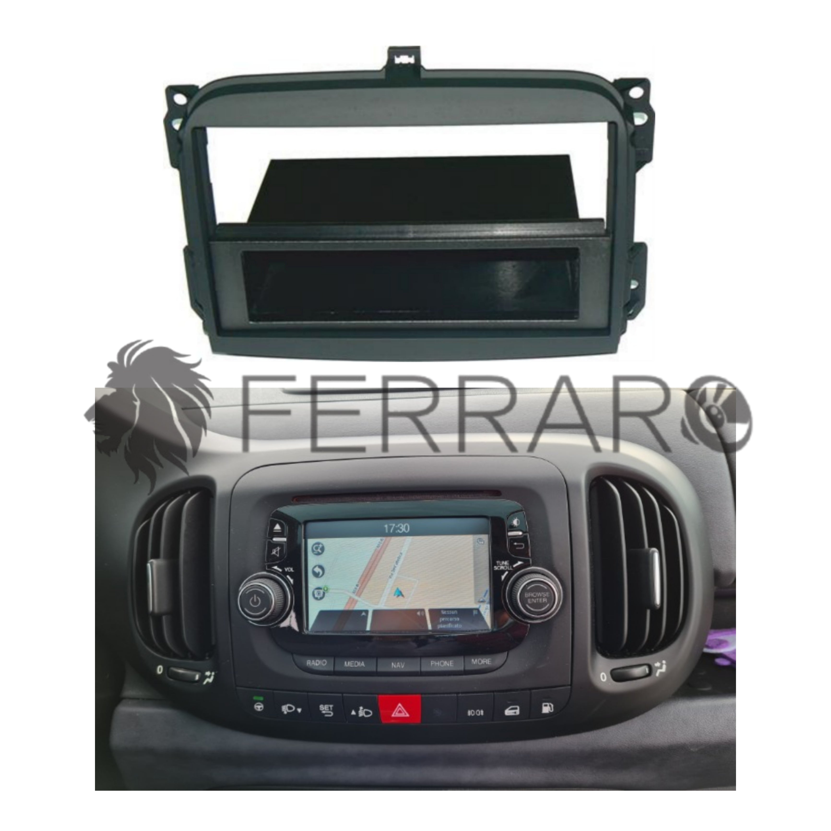 Radio cover, 1DIN, Fiat 500L - from 2012