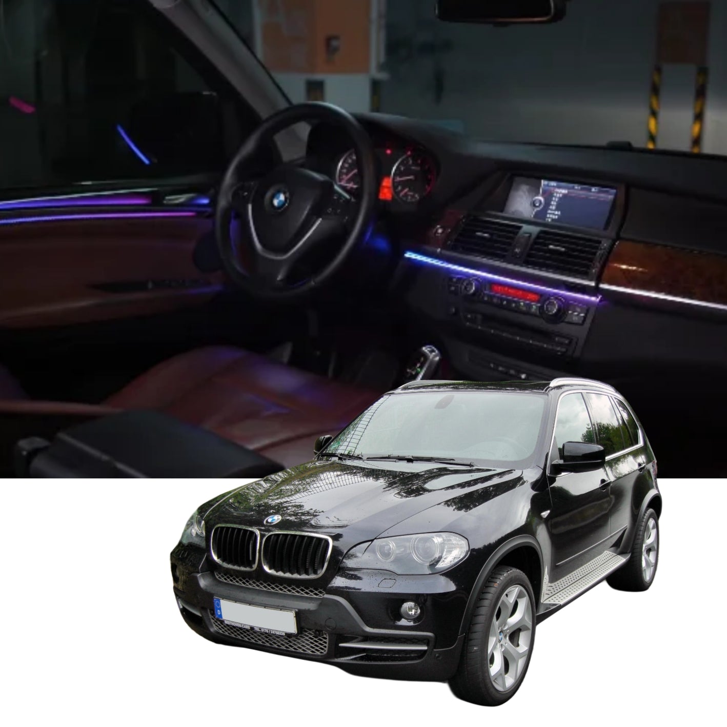 (PRENOTA) Ambient Light per BMW X5 E70 (2006-2013), 256 Colori, APP