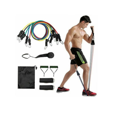 Kit 10 Pcs Elastic Bands - Fitness, Gym, Resistance Strength Handles
