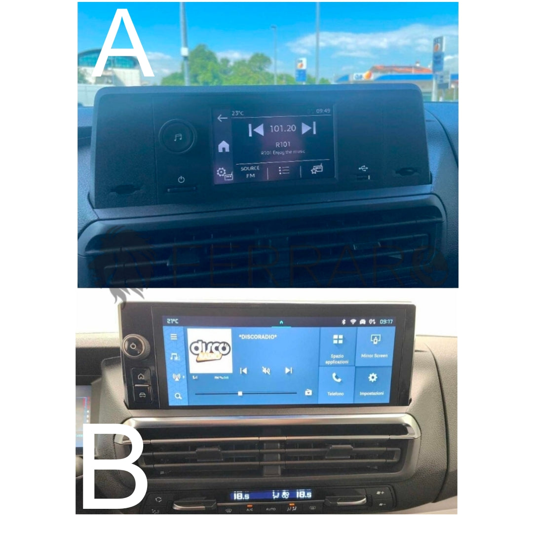 Kit Montaggio Autoradio 10.1"Pollici Toyota ProAce, Citroen Berlingo, Peugeot Partner, Opel Combo (2024+) Mascherina, Cablaggio Autoradio Android