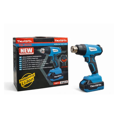 Pistola Aria Calda a Batteria Lition, TM-8020, Termosoffiatore Professionale Portatile, 2 Batterie, Ugelli e Valigetta