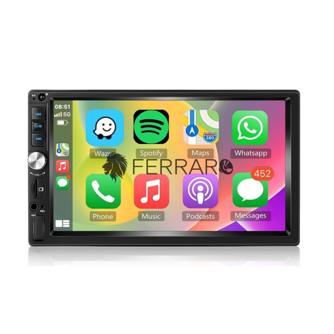 Autoradio Universale Fisso, 2Din 7" Pollici (Android) Bluetooth, CarPlay, Android Auto, 4/64GB Ram