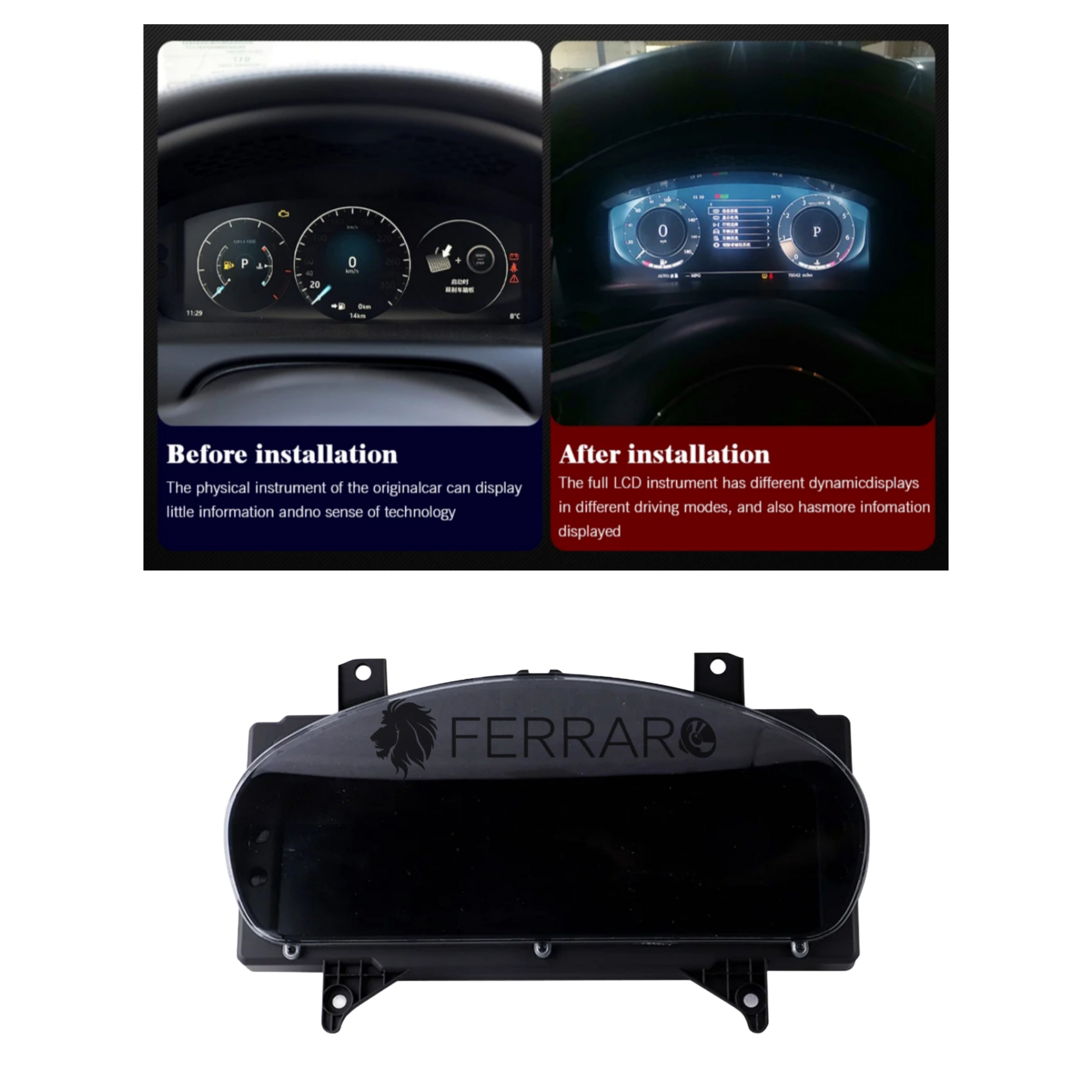 (PRENOTA) Virtual Cockpit 12.3" per Jaguar XJ (2016-2019), HD Ultra, CarPlay e Android Auto