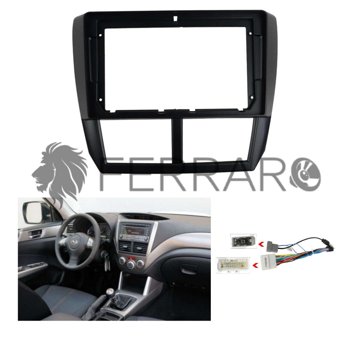 (PRENOTA) Kit Montaggio Autoradio 9"Pollici Subaru Forester 3 (2008-2011), Mascherina, Cablaggio per Autoradio Android