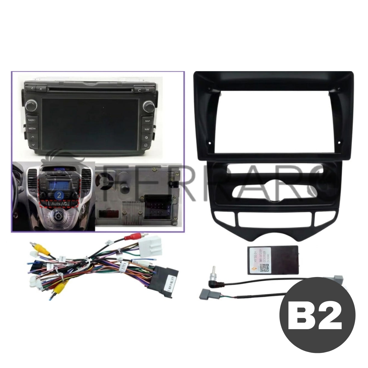 Kit Montaggio Autoradio 9"Pollici Hyundai IX20 Mascherina, Cablaggio per Autoradio Android