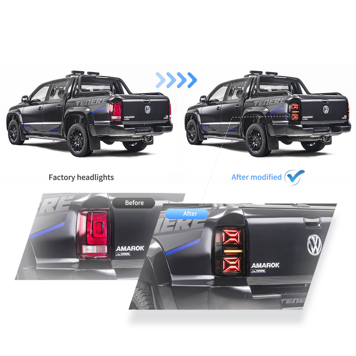 (PRENOTA) Fanali Posteriore Completo per Volkswagen Amarok (2010-2022) a LED