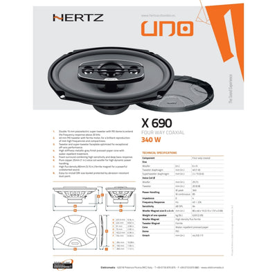 Hertz Kit 4 Casse | DCX 165.3 | X 690 | Ant/Post | Mini Cooper R50, R53