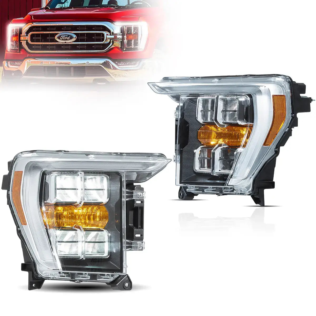(PRENOTA) Fanali Anteriore Completo per Ford F150 14ª Serie (2021-2023) a LED