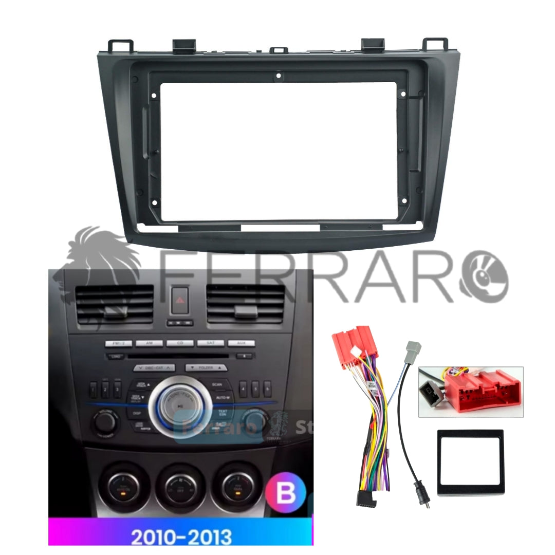 (PRENOTA) Kit Montaggio Autoradio 9"Pollici Mazda 3 (2003-2013) Mascherina, Cablaggio Autoradio Android