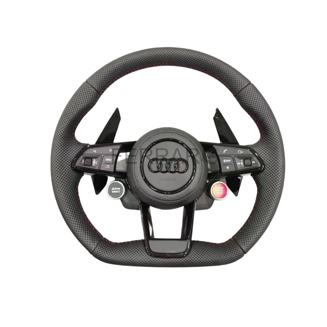 (PRENOTA) Volante per Audi, Carbonio Diagonale, Linea Nera, Pulsanti, RS
