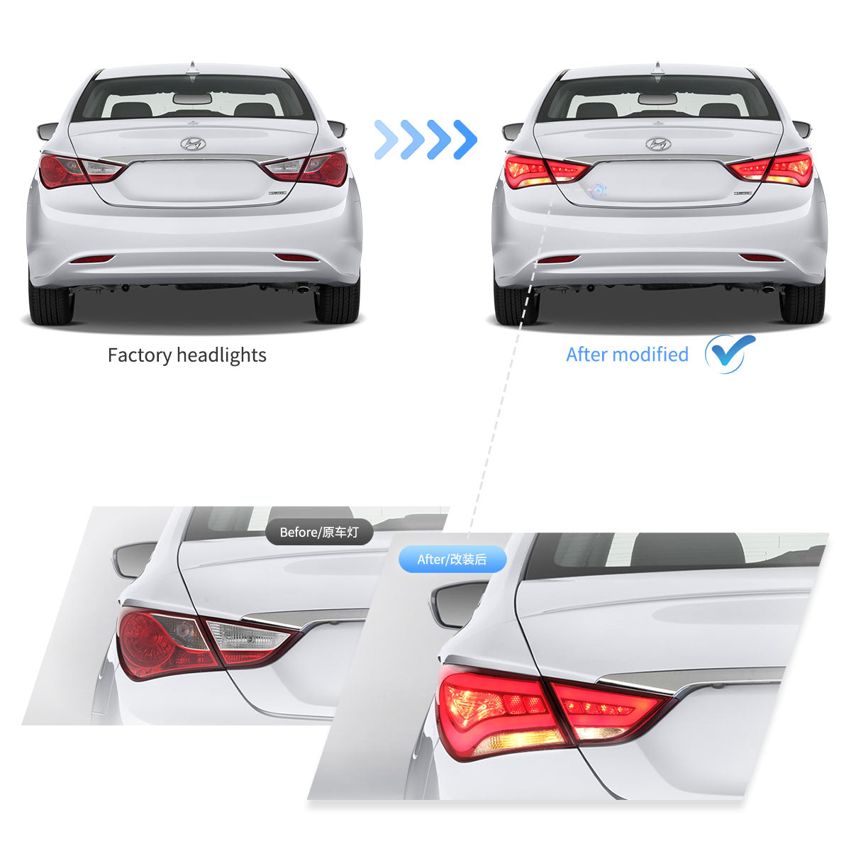 (PRENOTA) Fanali Posteriore Completo per Hyundai Sonata 6ª Serie (2011-2014) a LED