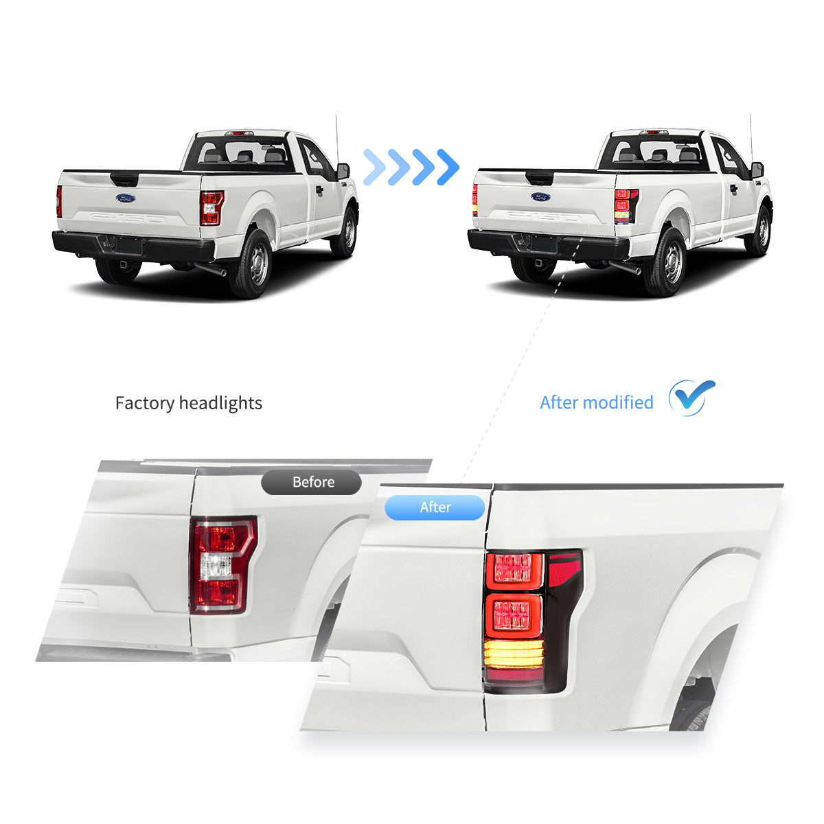 (PRENOTA) Fanali Posteriore Completo per Ford F150 13ª Serie (2015-2020) a LED
