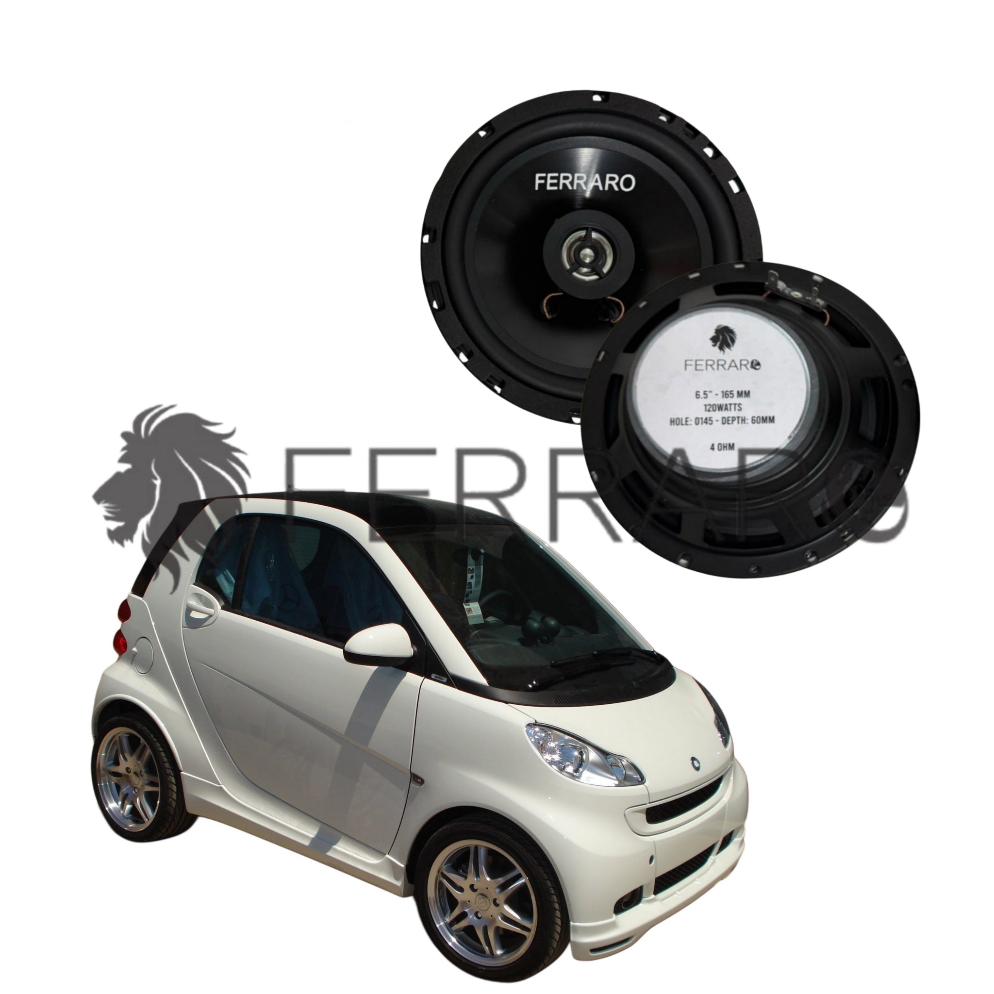 FerraroStore Kit 2 Altoparlanti, ASC-652PC, Anteriori, Smart ForTwo 451