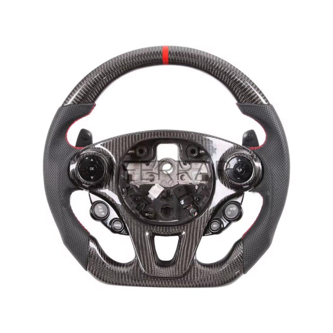 (PRENOTA) Volante Sportivo per Smart 453, Carbonio, Customizzato in Pelle (su Realizzazione)