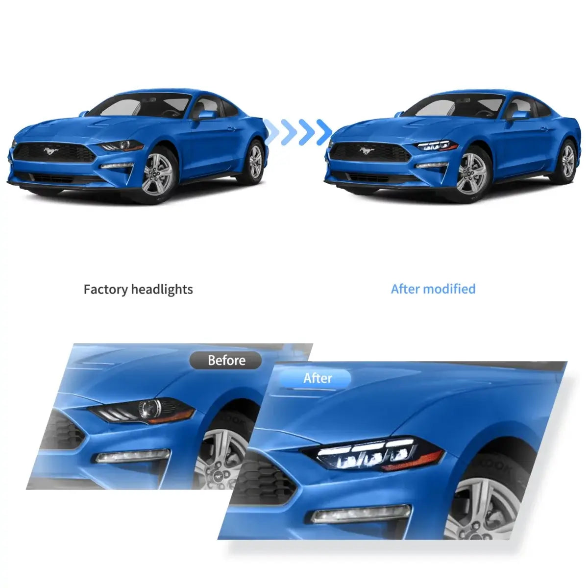 (PRENOTA) Fanali Anteriore Completo per Ford Mustang 6ª Serie (2018-2024) a LED
