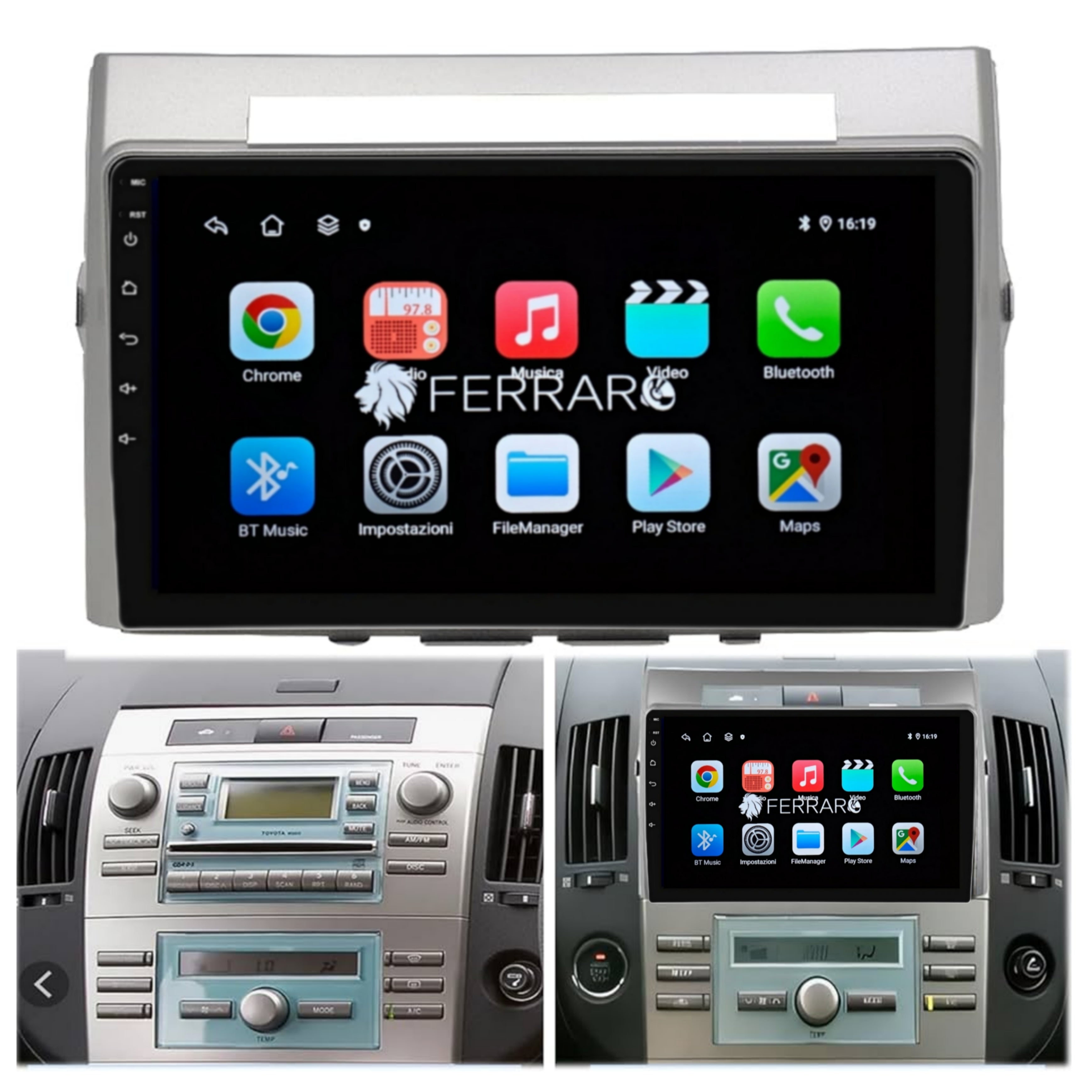 Autoradio per Toyota Corolla Verso AR10 9" (2004-2009)  Android, Bluetooth, CarPlay, Android Auto,  2GB/4GB/6GB/8GB Ram