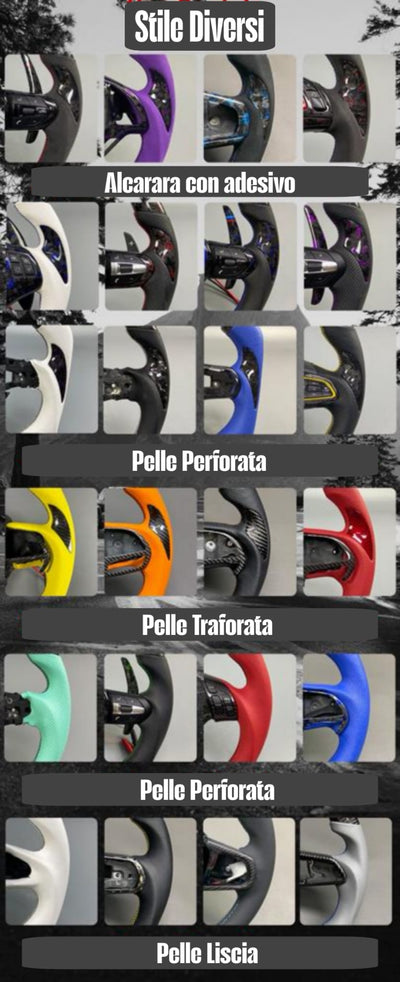 (PRENOTA) Volante Sportivo per Chevrolet Camaro (2009-2015), Carbonio, Customizzato in Pelle