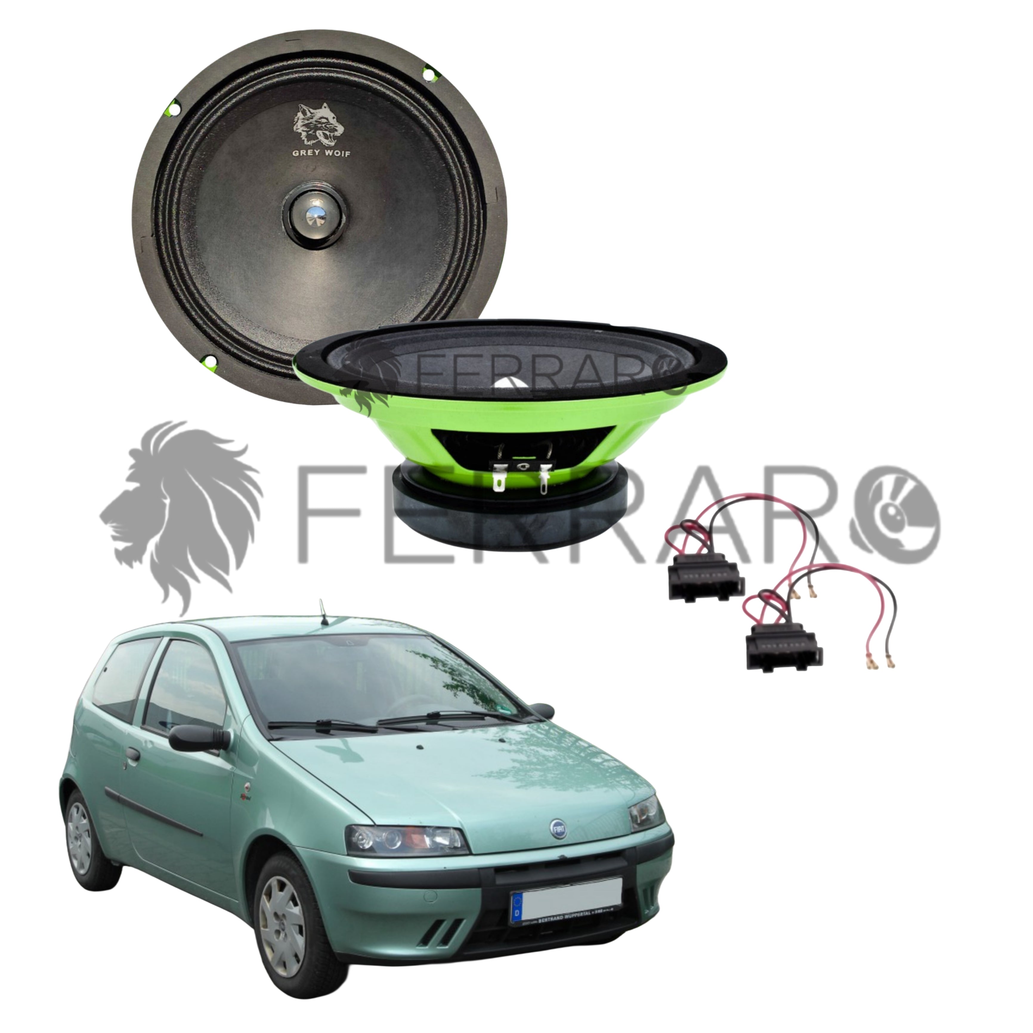FerraroStore Kit 2 Altoparlanti, PV165.3, Anteriore, Fiat Punto 188