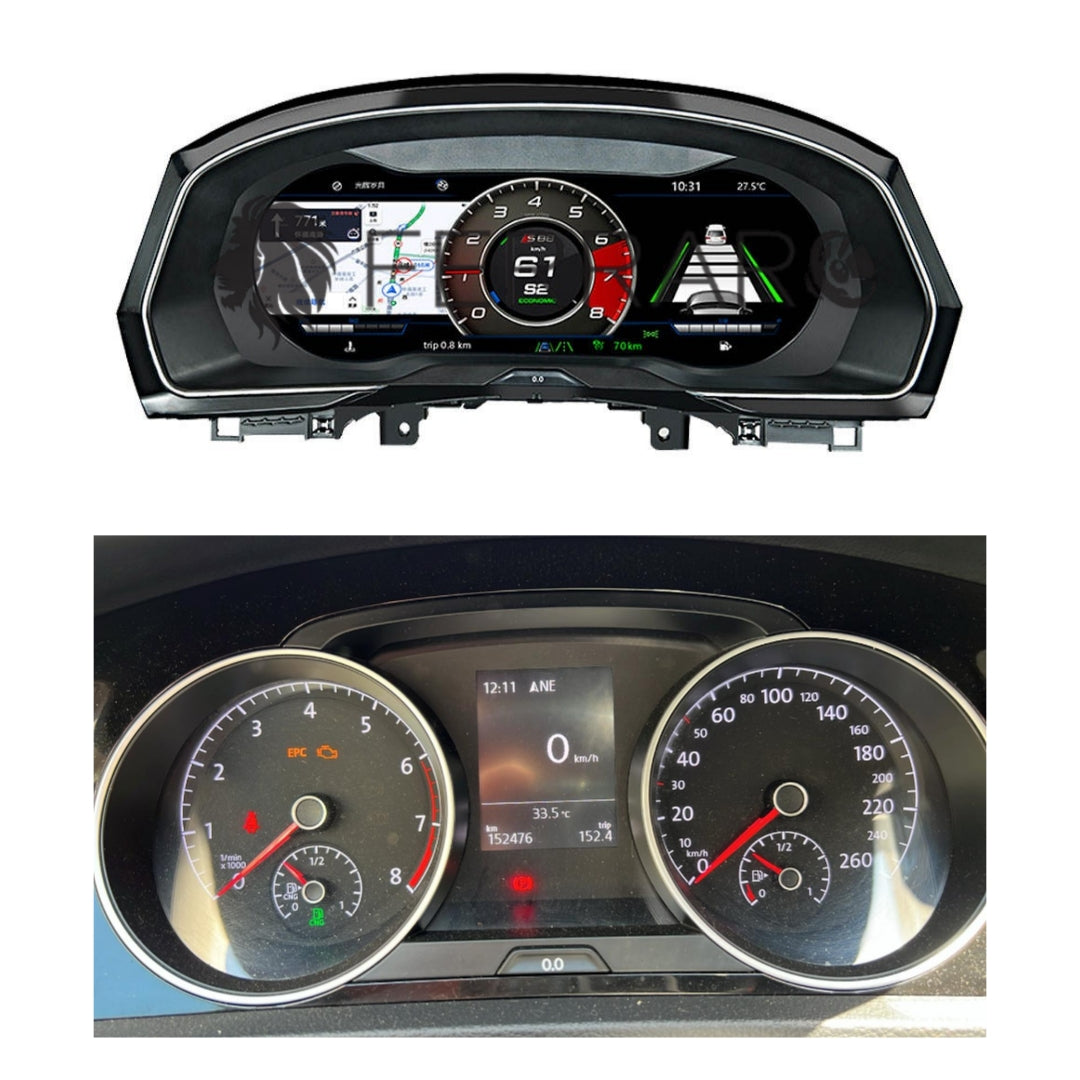 Virtual Cockpit 12.3" per Volkswagen Golf MK7 Serie, HD Ultra, CarPlay e Android Auto