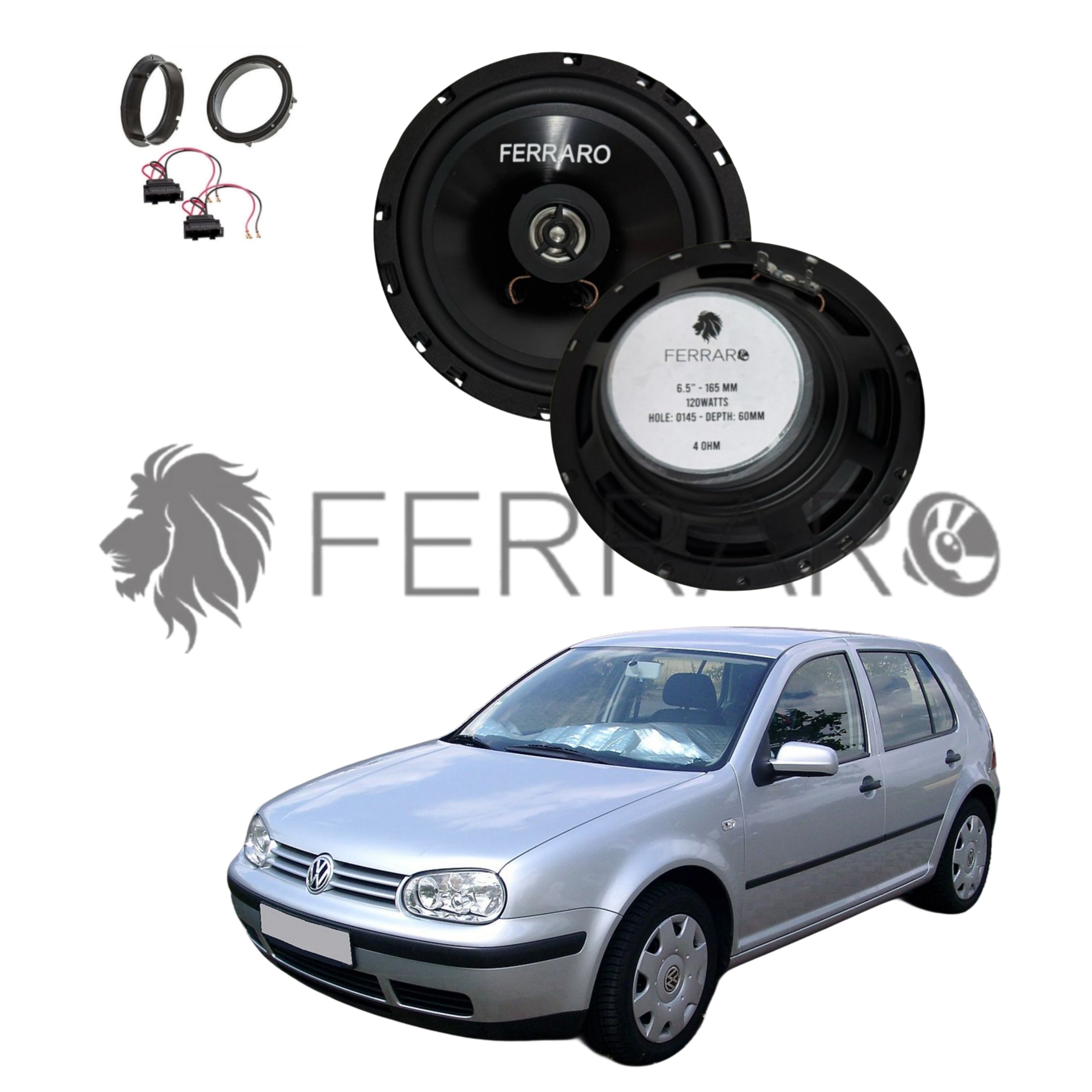 FerraroStore Kit 2 Altoparlanti, ASC-652PC, Ant o Post, VW Golf 4ª Serie dal 1997>