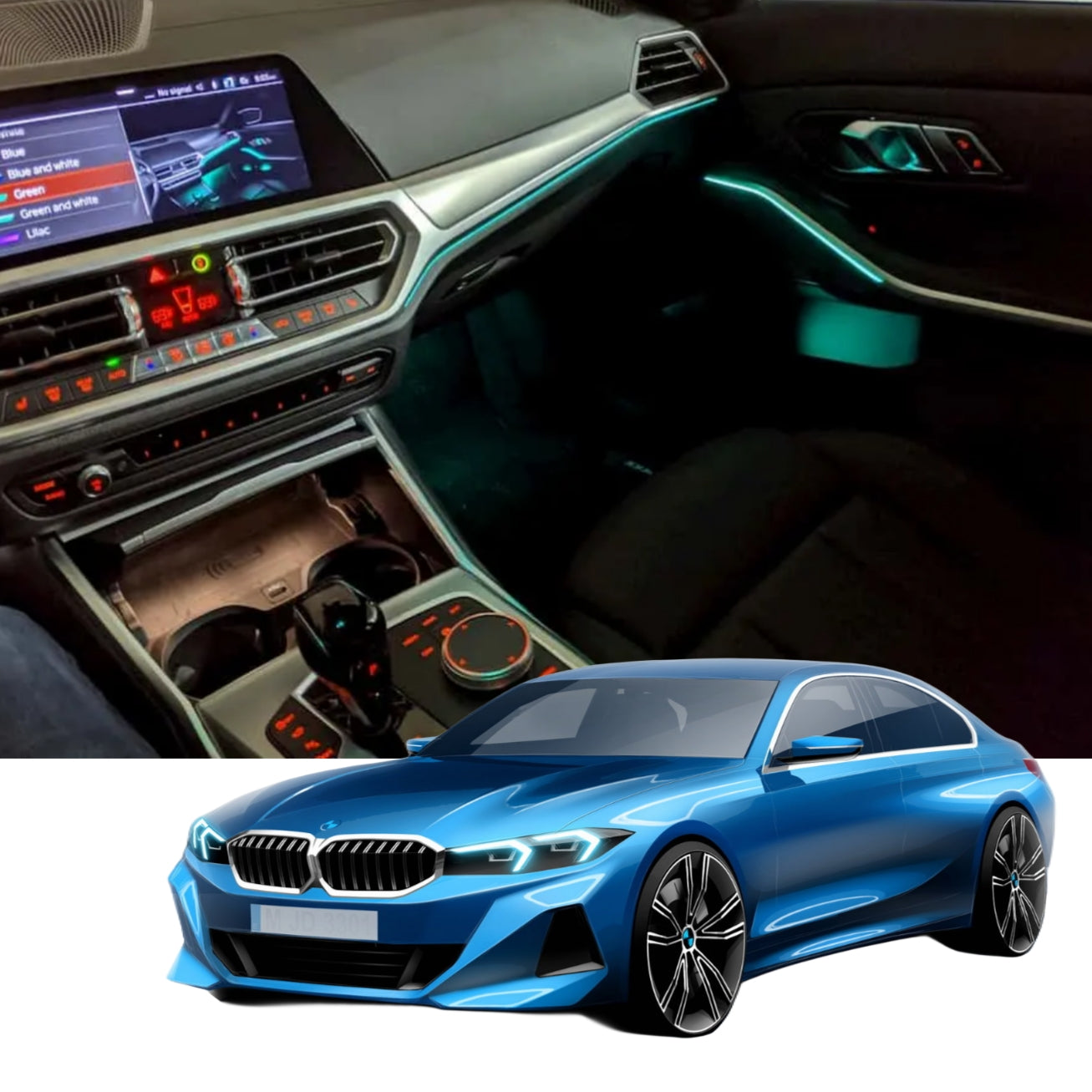(PRENOTA) Ambient Light per BMW Serie 3 G20 (2023>), 256 Colori, APP