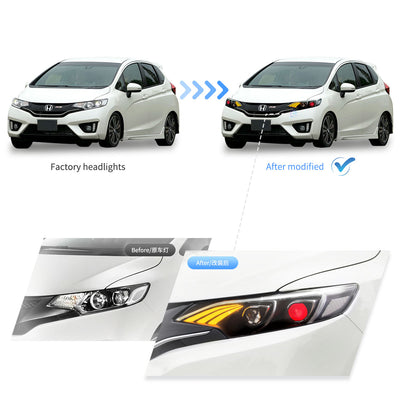 (PRENOTA) Fanali Anteriore Completo per Honda Fit/Jazz (2015-2020) a LED