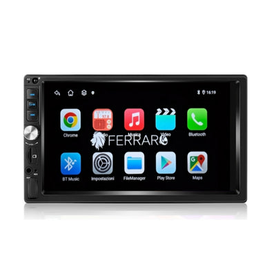 Autoradio Universale Fisso, 2Din 7" Pollici (Android) Bluetooth, CarPlay, Android Auto, 4/64GB Ram