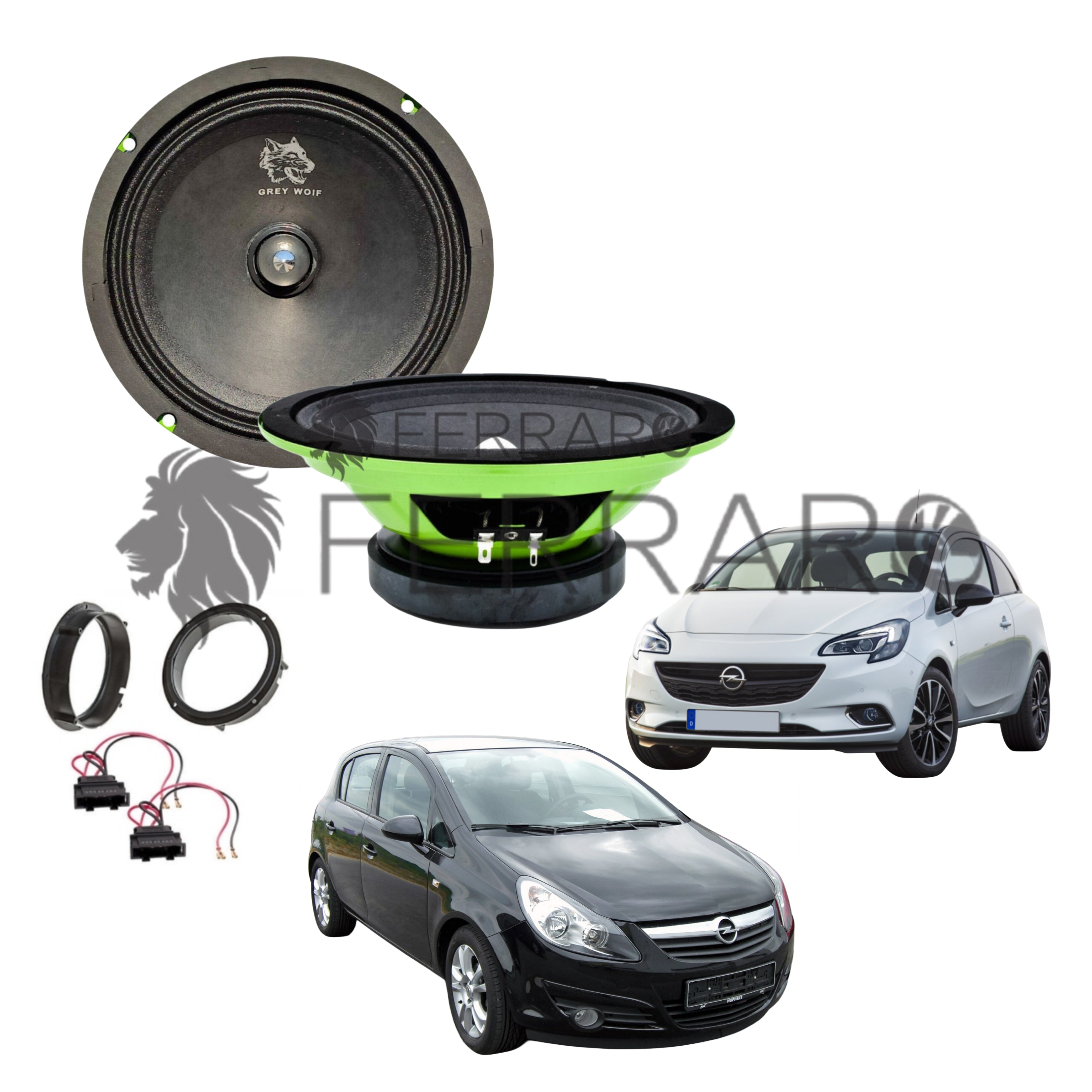 FerraroStore Kit 2 Altoparlanti, PV165.3, Anteriori, Opel Corsa D, E (2006-2019)