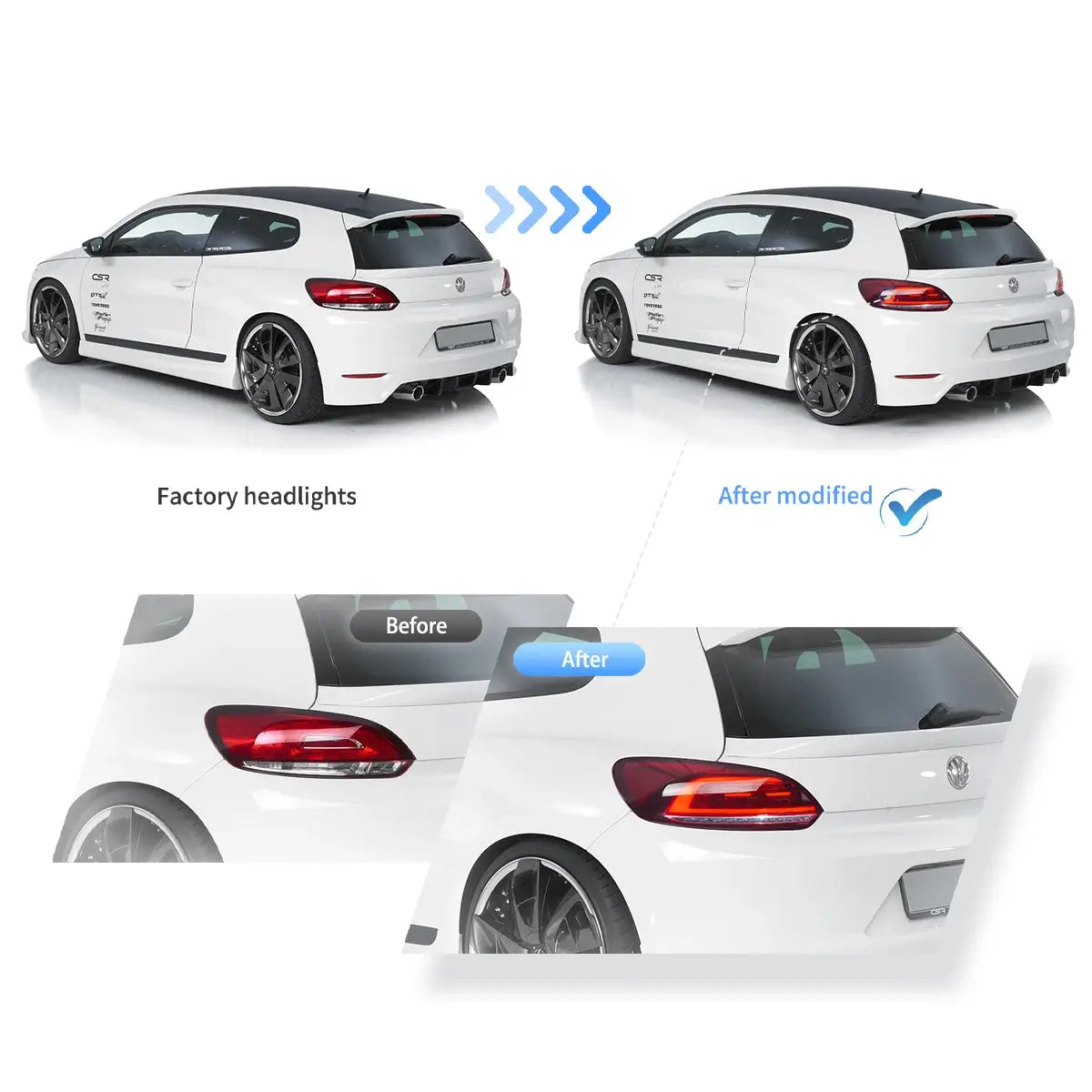 (PRENOTA) Fanali Posteriore Completo per Volkswagen Scirocco (2008-2017) a LED