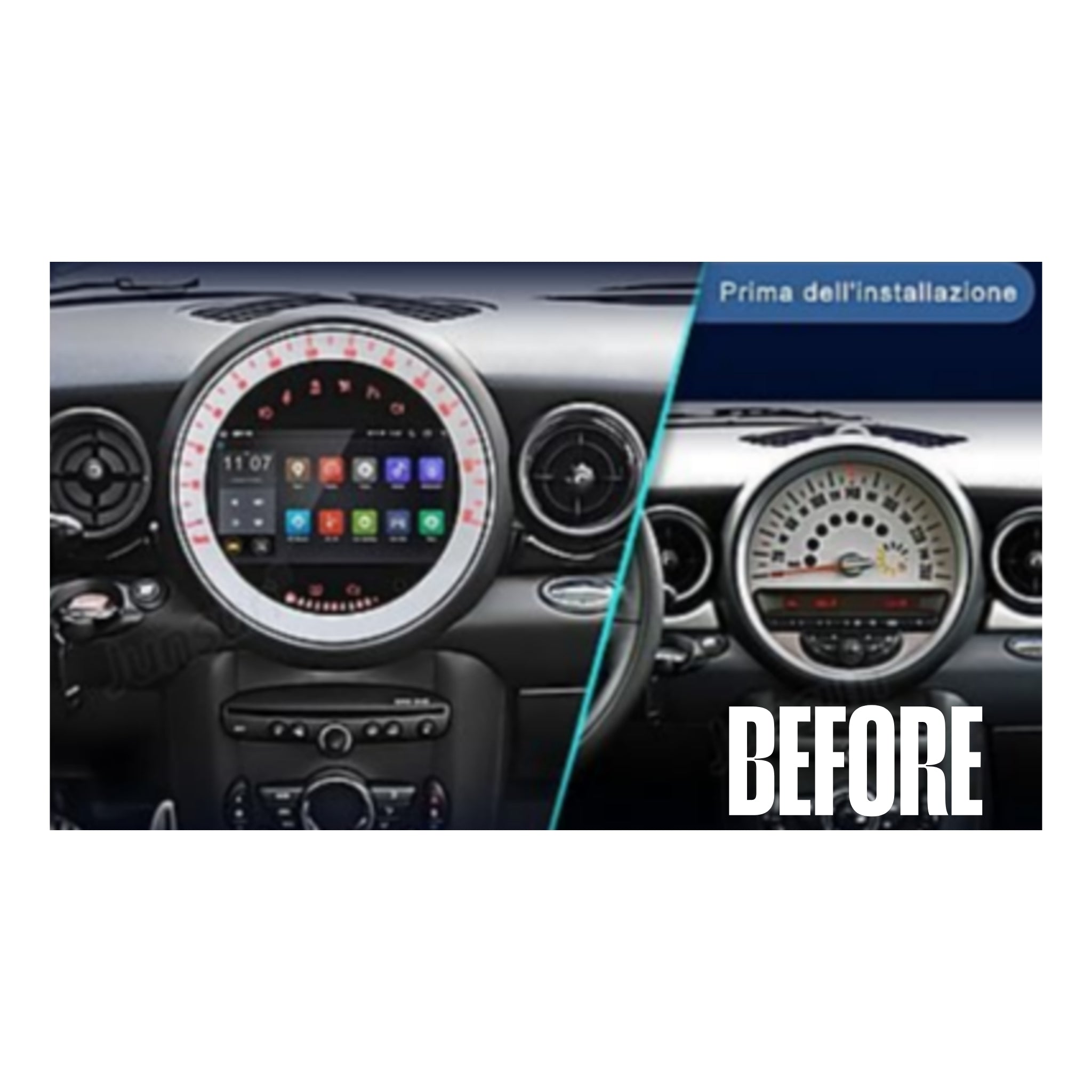 (PRENOTA) Autoradio per Mini Cooper R55/R56/R57 7" (2007-2014) Android, Bluetooth, CarPlay, Android Auto, 4/64GB Ram
