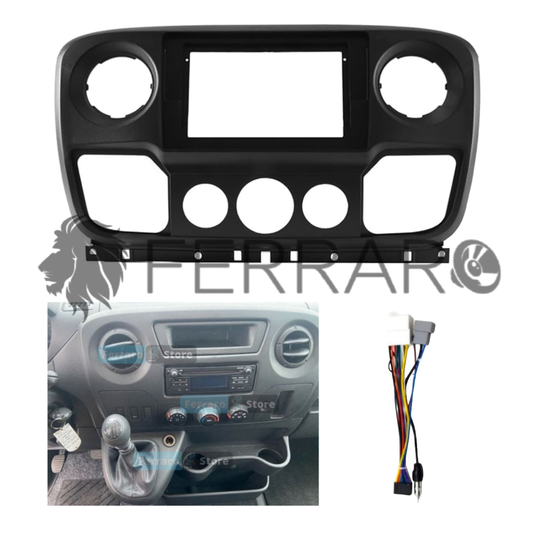 Kit Montaggio Autoradio 9"Pollici per Opel Movano, Renault Master, Nissan NV400 (2010-2019), Mascherina, Cablaggio Autoradio Android