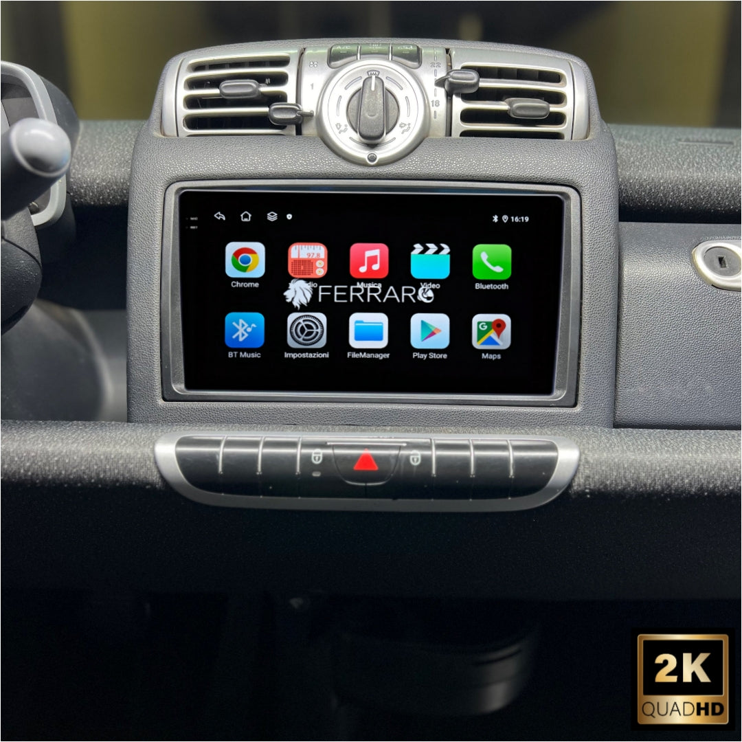 Autoradio per Smart 451 9" 2K (2002-2015) Android, Bluetooth,  CarPlay, Android Auto, 12/256GB Ram