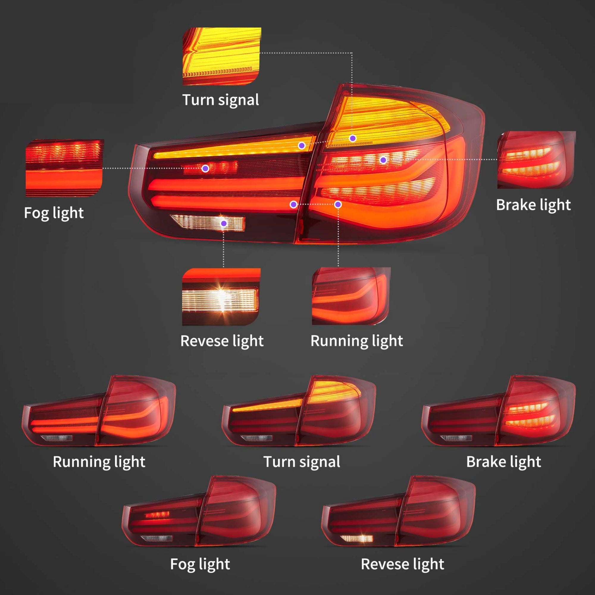 (PRENOTA) Fanali Posteriore Completo per BMW Serie 3 F31, Touring Station Wagon (2012-2019) a LED